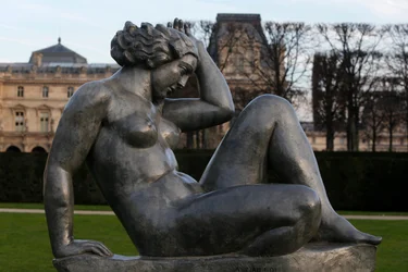 Jardin des tuileries, Aristide Maillol, Montagne 1937 (lead), Paris, Frankrike (foto)