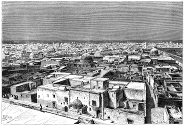 Utsikt över Kairwan, Tunisien, c1890