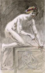 Eros (kol på papper)