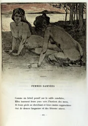 Illustration av Armand Rassenfosse (1862 - 1934) till dikten "Fördömda kvinnor" i "Les fleurs du mal" av Charles Baudelaire (1821-1867) 1899