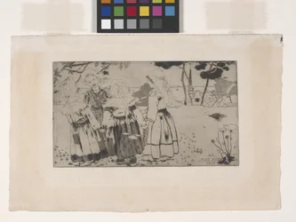 La Ronde De Pont-Aven (Dansen vid Pont-Aven) (etsning, akvatint och torrnål)