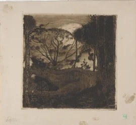 Le Soir (kväll) eller La Glaneuse (Gleaner) 1893 (etsning, akvatint, tvätt och roulette)