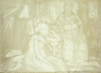 Två sittande figurer