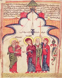 Presentation i templet från ett evangelium, ca 1200