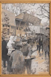 At the Market (blandteknik på papper)