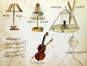 Illustrationer från "A French Alphabet Book of 1814", pub. av Charles Plante Fine Arts