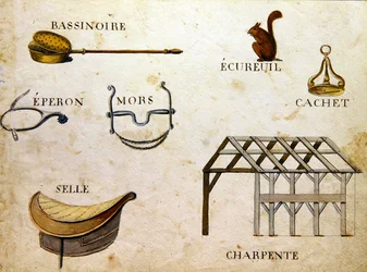 Illustrationer från "A French Alphabet Book of 1814", pub. av Charles Plante Fine Arts