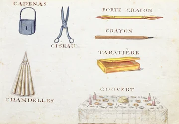 Illustrationer från "A French Alphabet Book of 1814", pub. av Charles Plante Fine Arts, 1814