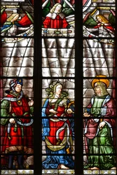 Profeten Daniel, Sibylle Cimmerienne och Saint Matthew the Evangelist - Målat glas i kapellet Saint Louis, Arnaud de Moles (1470-1520) färdigställd 1513 - Cathedrale Sainte Marie d