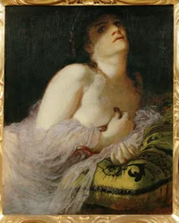 Der Tod der Cleopatra - Kleopatras död ... (målning på duk)
