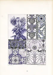 Cornflower Ornament Studier i blå toner (litografi)