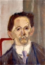 ZEMLINSKY, Alexander von - porträtt av Arnold Schoenberg, olja på kartong österrikisk kompositör och dirigent