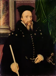 Porträtt av William Cecil, 1:e baron Burghley (1520-98) Lord High Treasurer