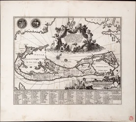 Mappa Aestivarum Insularum, alias Barmudas dictarum. Enstaka ark, gravyr.