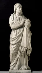Saint Reparata, från den ursprungliga fasaden. Marmorskulptur