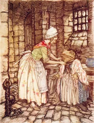Illustration till The Wind in the Willows av Kenneth Grahame (färglitografi)
