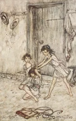 Hon var ett oxåx när hon gick i skolan, illustration från "Midsummer Nights Dream" av William Shakespeare