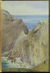 Tintagel, 1887 (wc med gouache på papper)