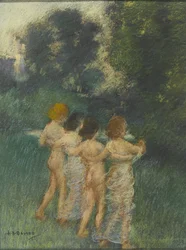 Cherubian Children, 1900 (pastell över wc)
