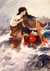 Berättelsen om Deirdre (färg litho)