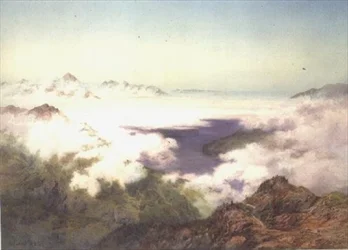 Tidig morgon från Schynegge Platte, Schweiz