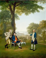 Arthur Holdsworth samtalar med Thomas Taylor och kapten Stancombe vid River Dart, 1757.