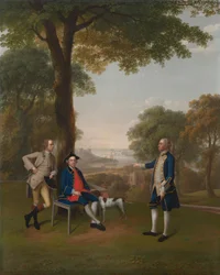Arthur Holdsworth samtalar med Thomas Taylor och kapten Stancombe vid floden Dart
