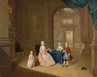 Porträtt av en grupp barn, ca 1743 (olja på duk)