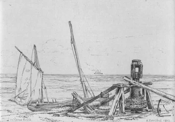 "På Thorpe Beach", 1887.