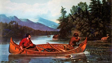 Amerikanska jaktscener: A Good Chance, utgiven av Currier & Ives