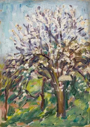 Mandelblomma på en sluttande kant, ca 1910