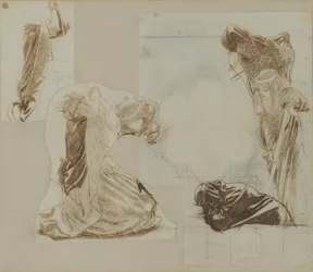 The Queens in the Barge, 1857 (bläck på papper)