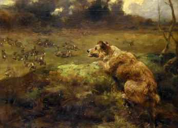 Kaninjägare (olja på duk)
