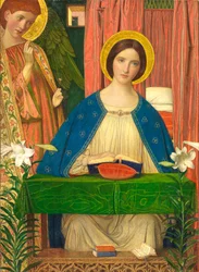 Bebådelsen (tempera med bladguld på upphöjd gesso med verktyg på träpanel)