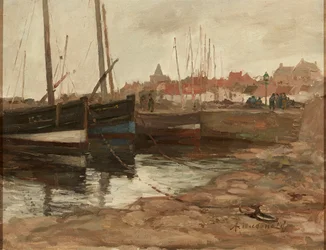 East Neuk Harbor (olja på duk)