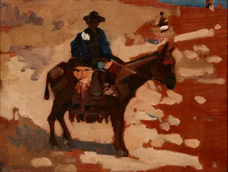 En pojke i Spanien (olja på panel)