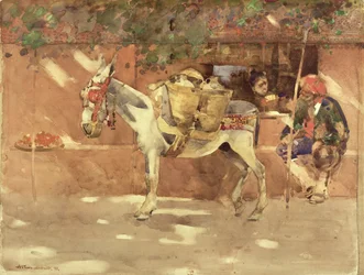 A Byway in Granada, 1891 (wc på papper)