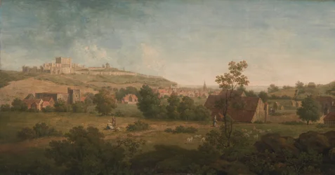 Landskap, med Dover Castle i fjärran