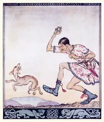 En man som inte gillade hundar. Han hatade dem faktiskt. från The Birth of Bran i Irish Fairy Tales