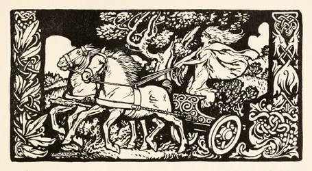 Becfola i sin vagn från The Wooing of Becfola in Irish Fairy Tales