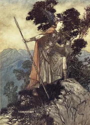 Brünnhilde. Illustration till Richard Wagners Rhenguldet och Valkyrian, 1910