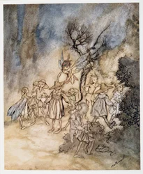 Ange vissa skördare, ordentligt bebodda, illustration från William Shakespeares The Tempest, pub. 1926
