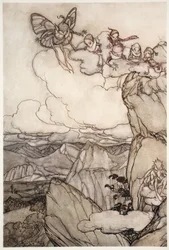 Feer i berg, från Rip Van Winkle av Washington Irving, pub. 1910