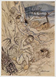 För varje bagatell är de inställda på mig, illustration från William Shakespeares The Tempest, pub. 1926