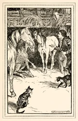 Gulliver har äran att bli förhörd av sina mästars gäster från del IV: A Voyage to the Country of the Houyhnhnms i Gullivers Travels av Jonathan Swift
