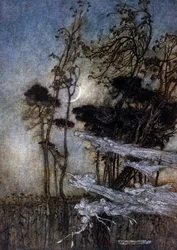 Illustration av Arthur RACKHAM (1867-1939) för The Dream of a Summer Night av William SHAKESPEARE