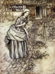 Illustration av Arthur RACKHAM (1867-1939) för The Dream of a Summer Night av William SHAKESPEARE