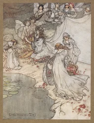Hon har aldrig haft en så söt omväxling. Fe sånger. En scen ur "En midsommarnattsdröm".