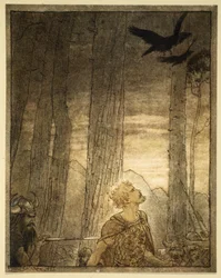 Siegfrieds död, illustration från "Siegfried och gudarnas skymning