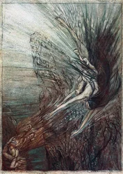 Rhinmaidens upptåg. Illustration till Rhinegold och Valkyrien av Richard Wagner,
